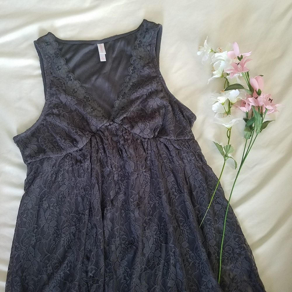 Gray Lace Dress